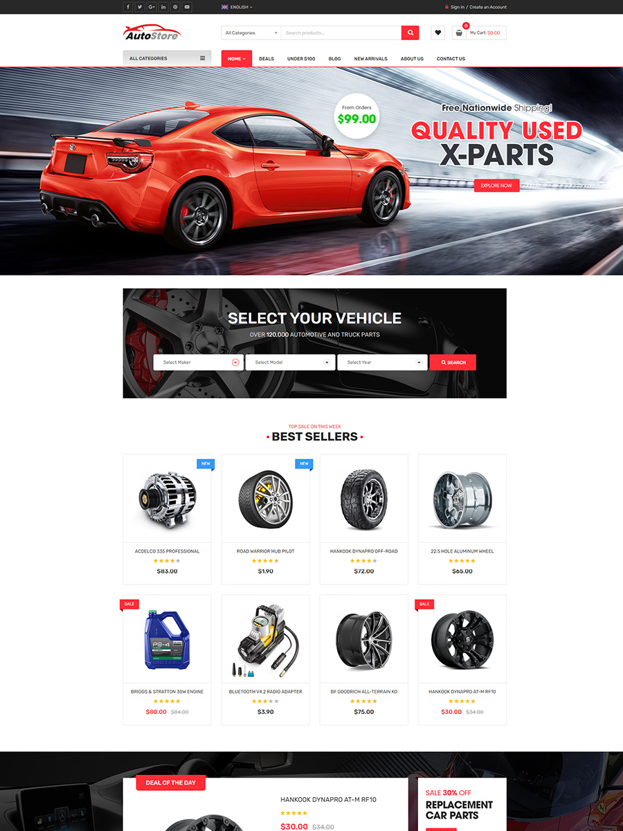 Top Magento Themes & Templates for Car Parts, Moto Parts in 2022