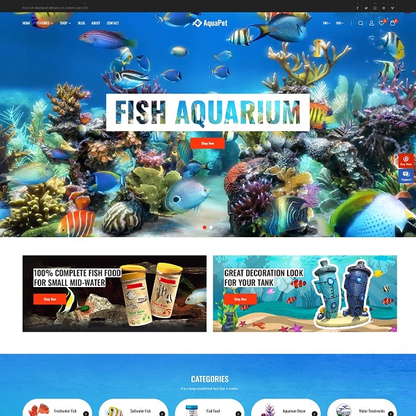 Fish Shop Magento 2 Theme & Template