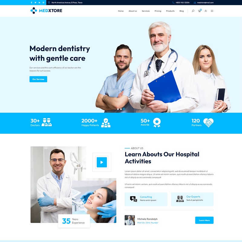 Medical Landing Page WordPress Theme