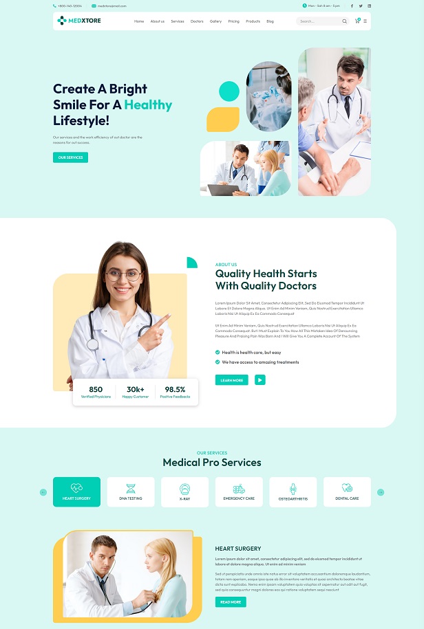 Healthcare Landing Page WordPress Theme