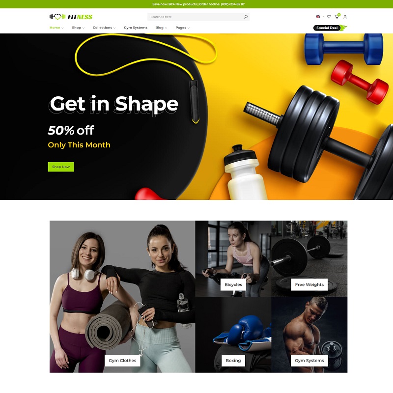 Gym and Fitness WordPress Theme