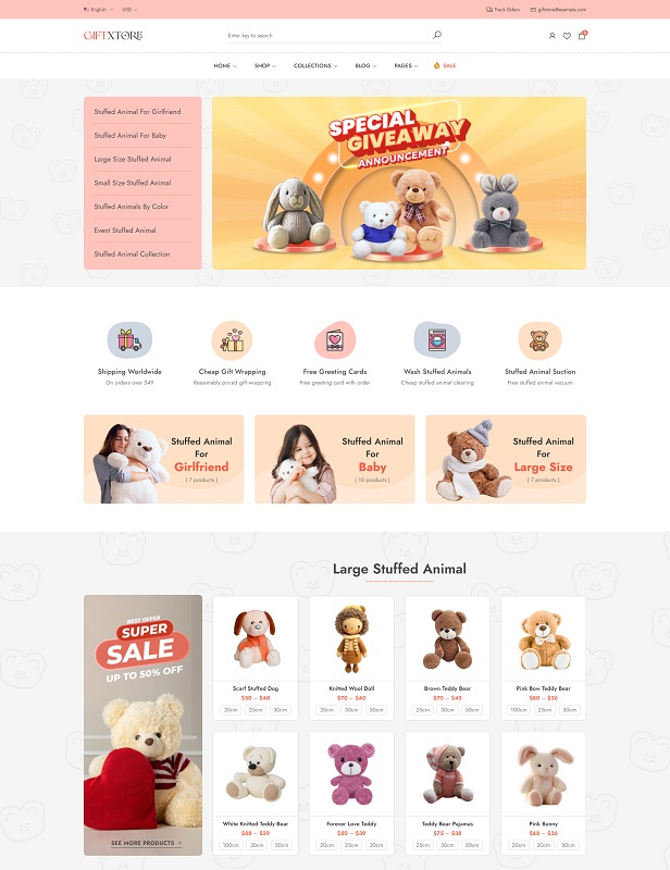 Teddy Bear and Kids Toys WooCommerce Theme