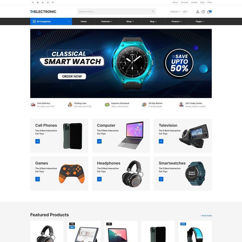 TMElectronic - Electronics eCommerce Shopify 2.0 Theme