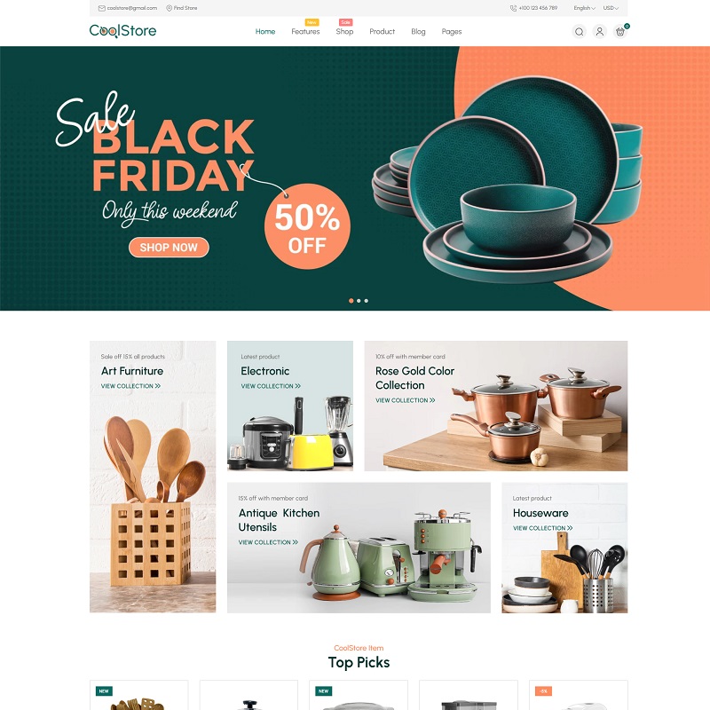 CoolStore - Kitchen Furniture Store Shopify 2.0 Theme