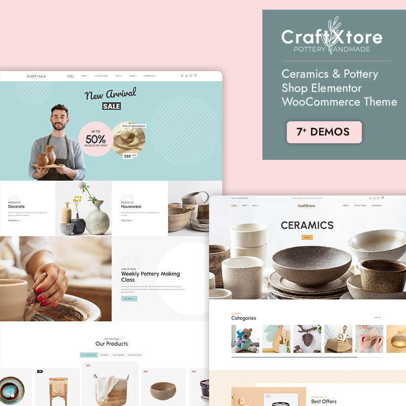 CraftXtore - Handmade, Ceramics and Pottery Shop WooCommerce WordPress Theme