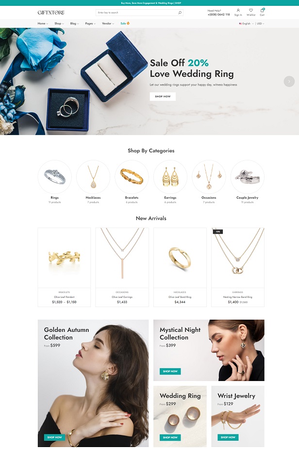 Jewelry and Accessories WooCommerce WordPress Theme
