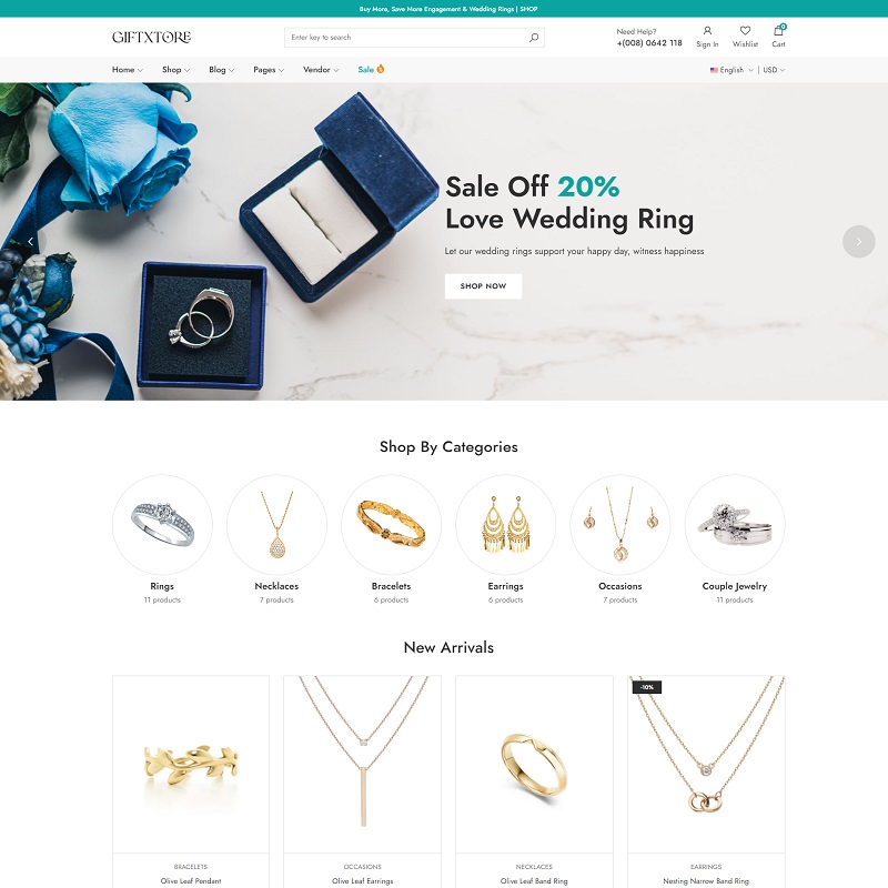 Jewelry and Accessories WooCommerce WordPress Theme
