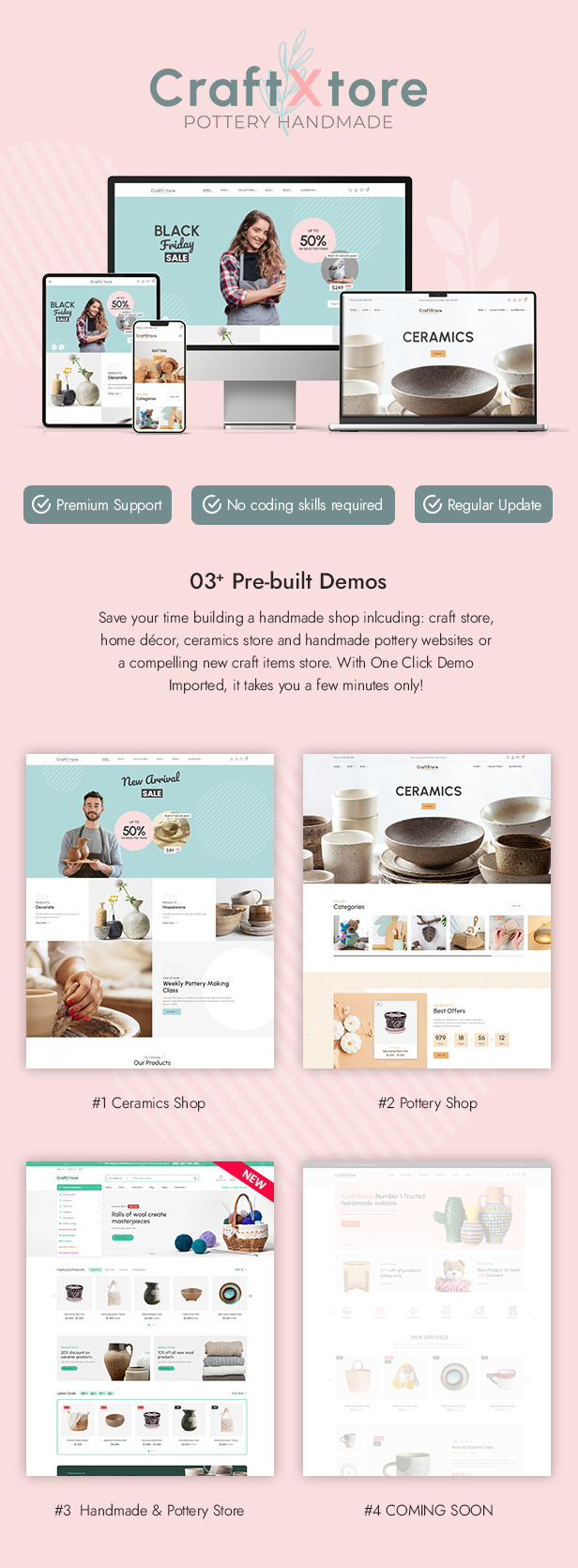 CraftXtore - Handmade, Ceramics and Pottery Shop WooCommerce Theme - 5