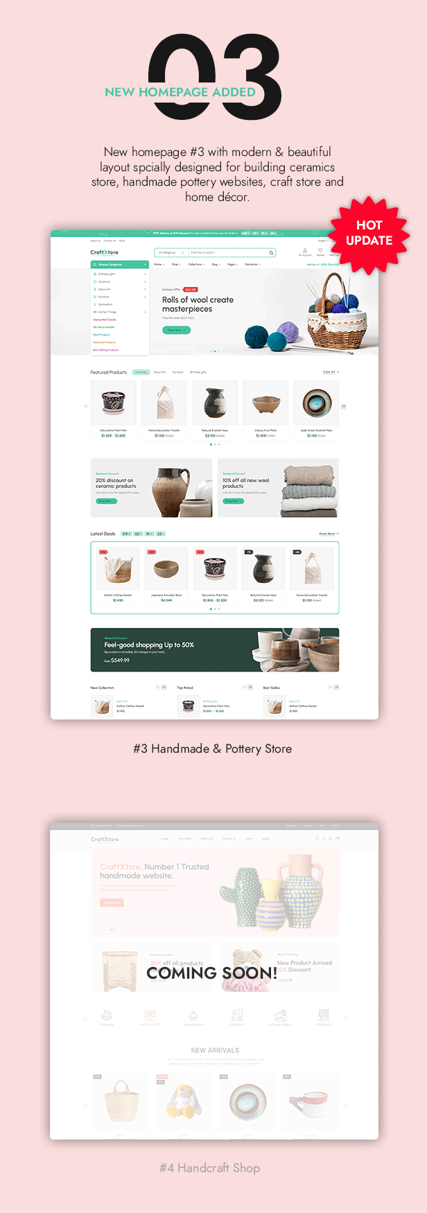 CraftXtore - Handmade, Ceramics and Pottery Shop WooCommerce Theme - 1