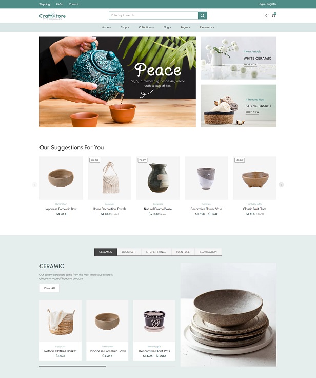 Ceramics & Pottery Store WooCommerce WordPress Theme