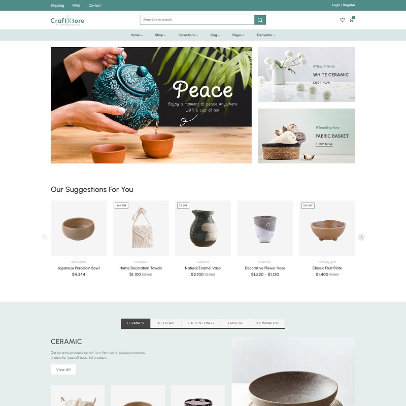 Ceramics & Pottery Store WooCommerce WordPress Theme