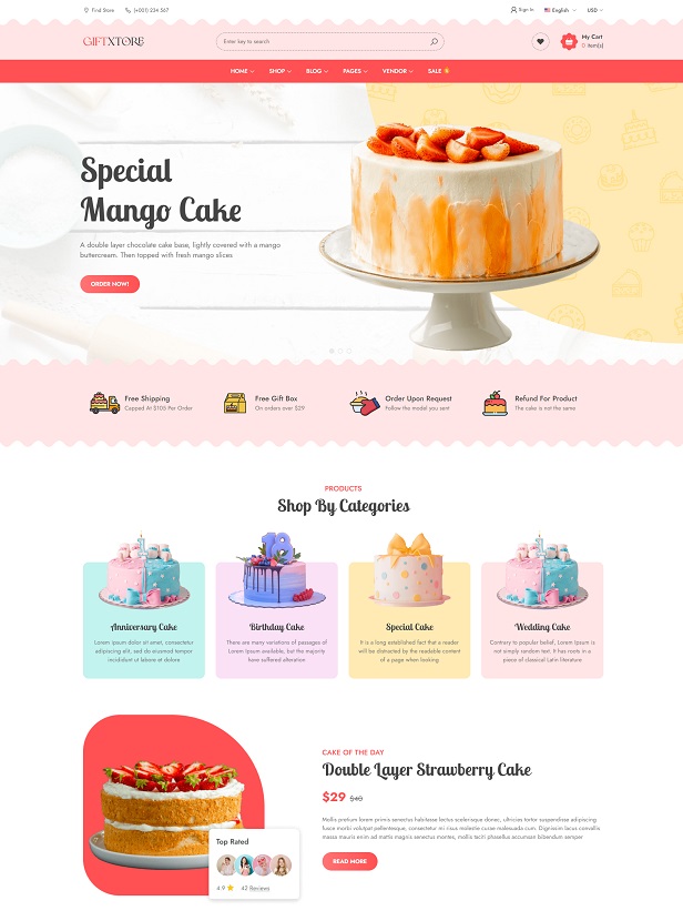 Cake Shops & Bakery WooCommerce WordPress Theme