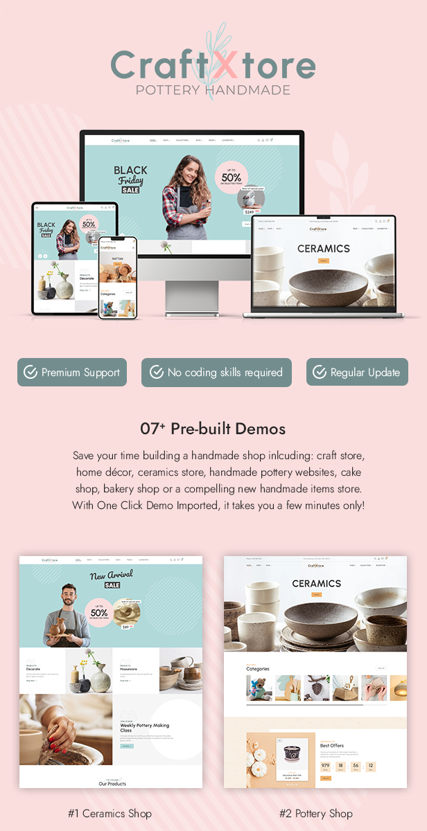 CraftXtore - Handmade, Ceramics and Pottery Shop WooCommerce Theme - 2