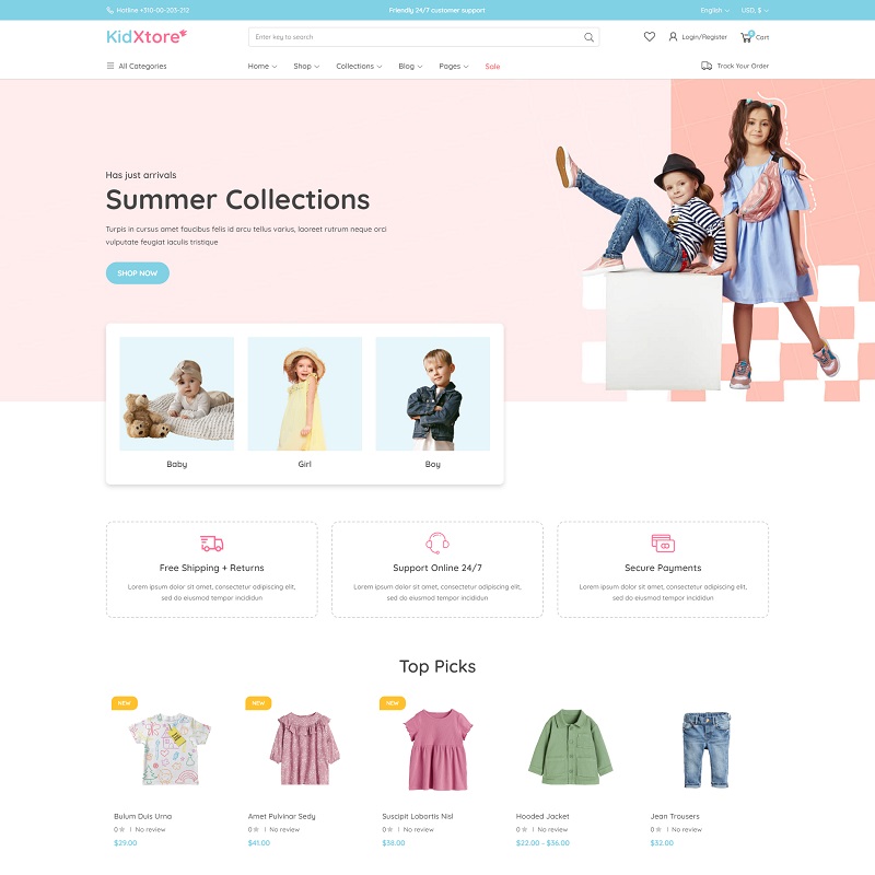 Baby & Kids Clothes WooCommerce WordPress Theme