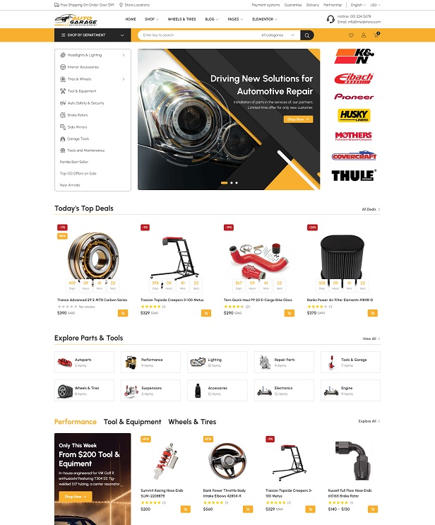 Tools & Auto Parts WordPress WooCommerce Theme