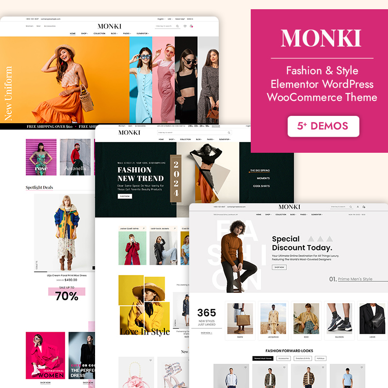 Monki - Elementor Fashion WooCommerce WordPress Theme