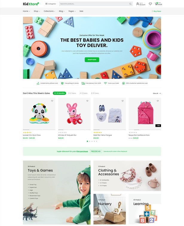 Kids Toys & Accessories WooCommerce WordPress Theme