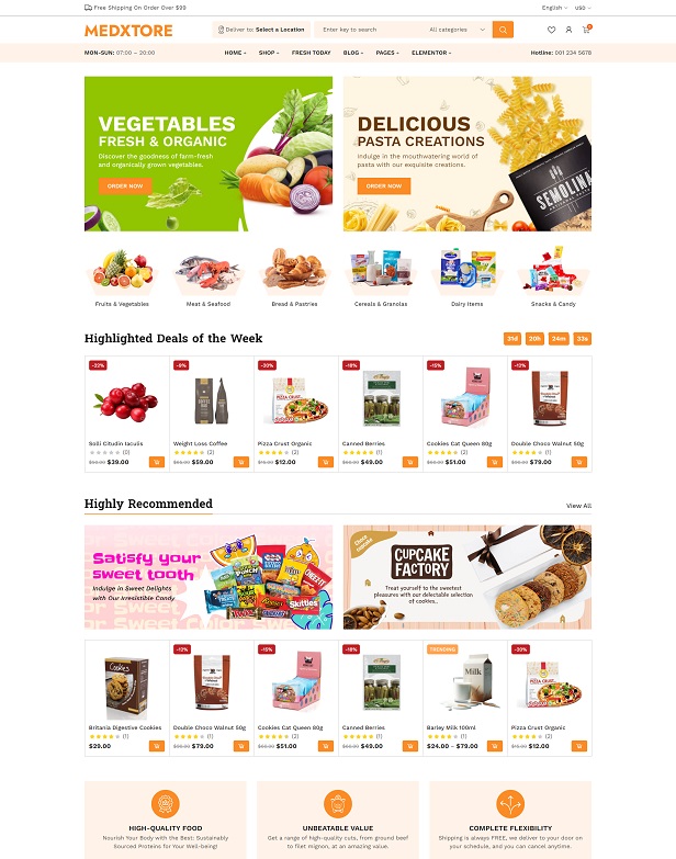 Organic and Food Store WordPress WooCommerce Theme