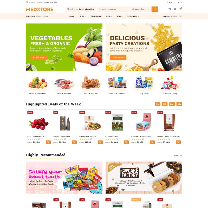 Organic and Food Store WordPress WooCommerce Theme