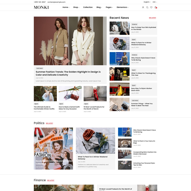 Responsive Magazine, News & Fashion Blog WordPress Theme