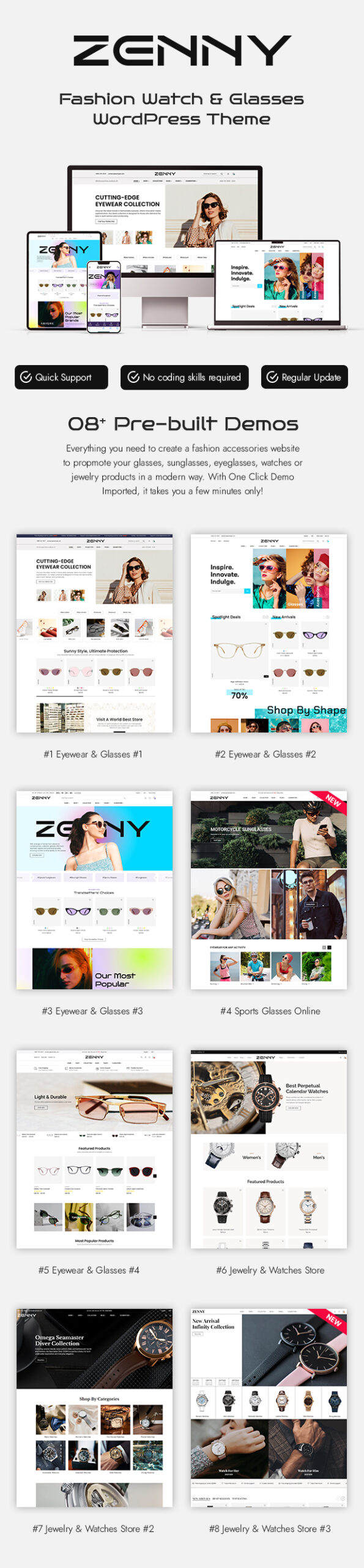 Zenny -  Jewelry, Watches & Glasses Elementor WooCommerce WordPress Theme - 2