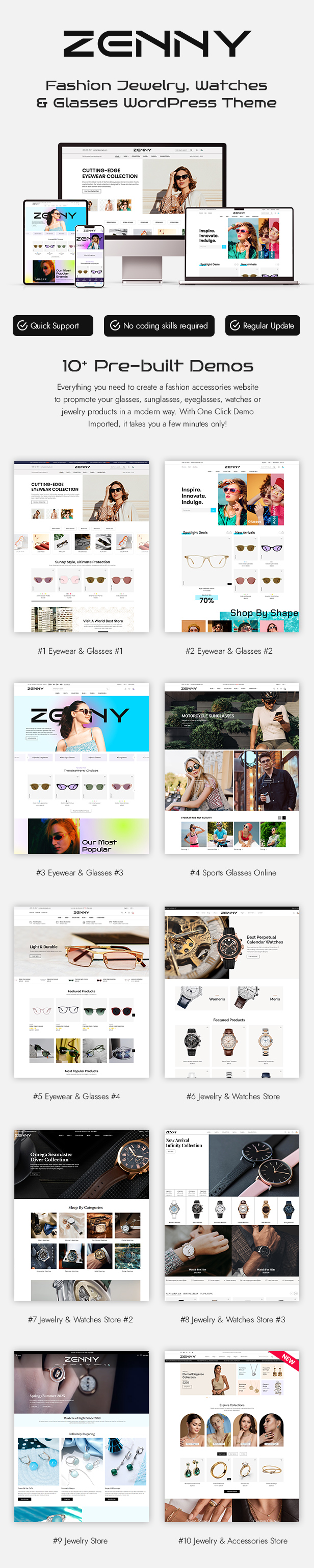 Zenny -  Jewelry, Watches & Glasses Elementor WooCommerce WordPress Theme - 2