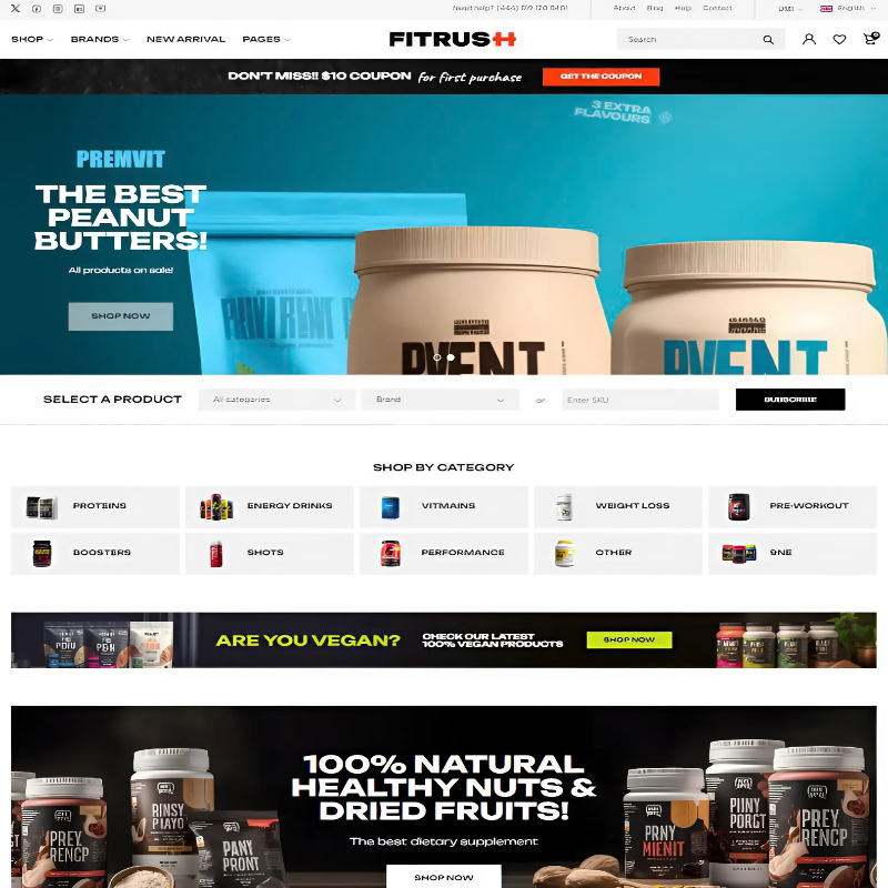 Responsive Supplement & Nutrition WooCommerce WordPress Theme