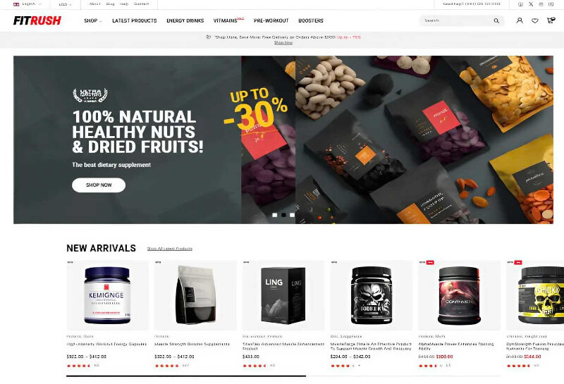 Supplements and Fitness Nutrition Store WooCommerce Theme