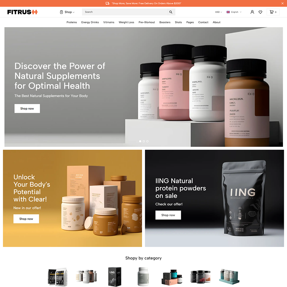 Responsive Nutrition WooCommerce WordPress Theme