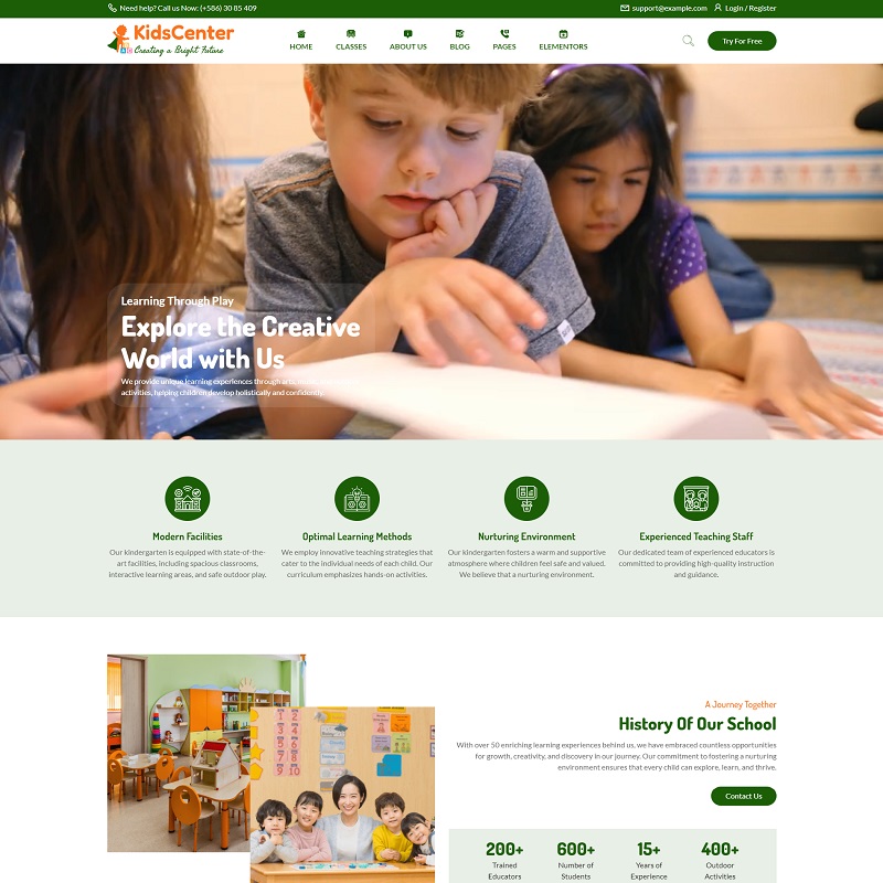 Responsive Kindergarten School WordPress Theme