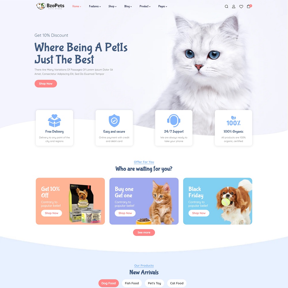 Responsive Pet Shop Shopify Store Theme