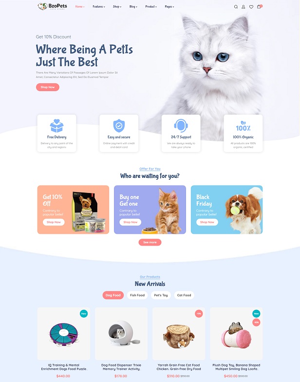 Responsive Pet Shop Shopify Store Theme