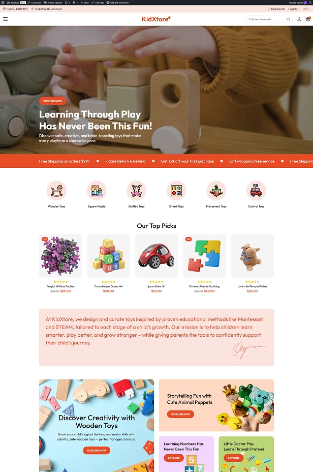 Best Kids Toys Store WooCommerce WordPress Theme