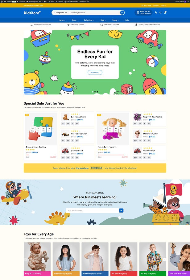 Best Kids Store WooCommerce Theme WordPress