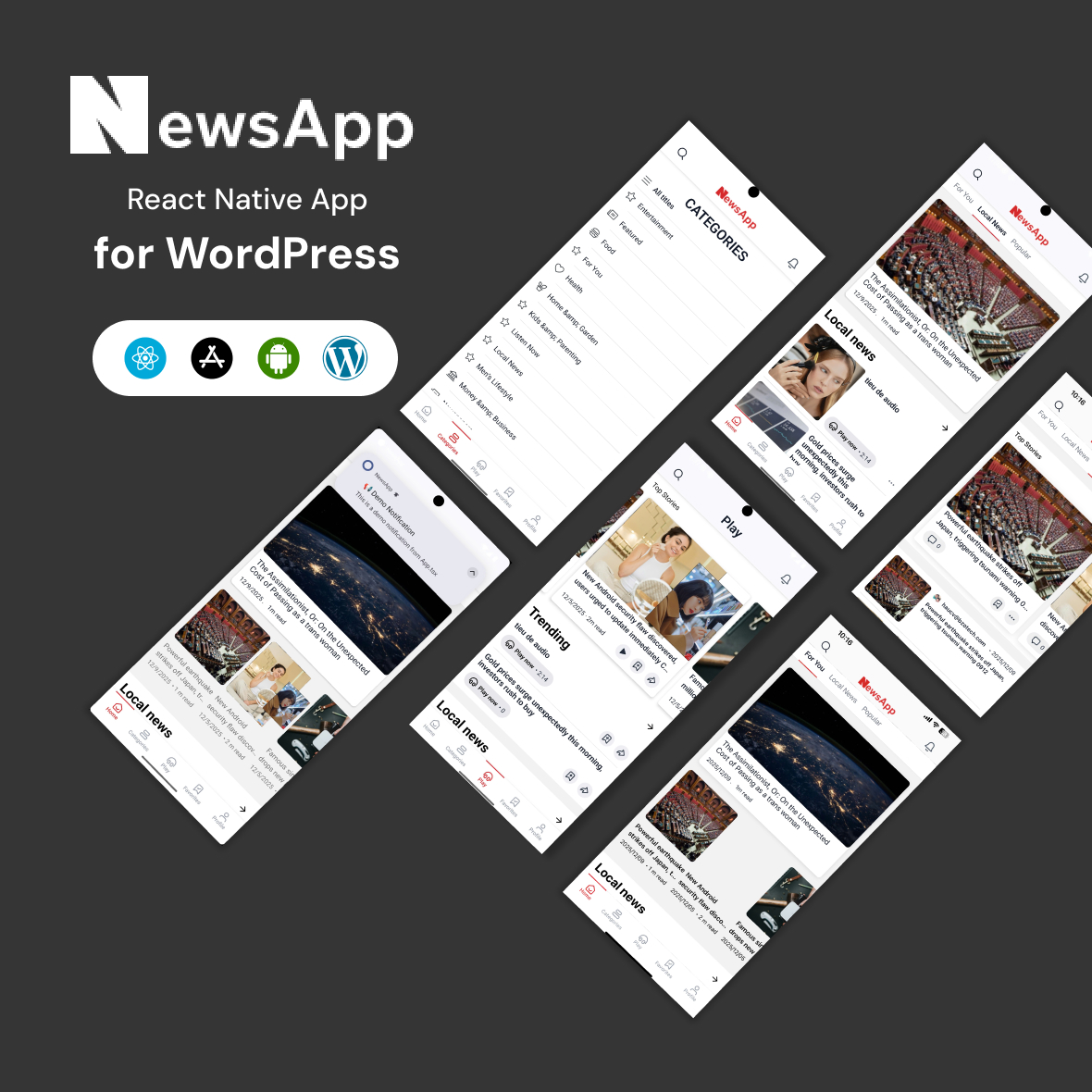 NewsApp - Full React Native App for WordPress