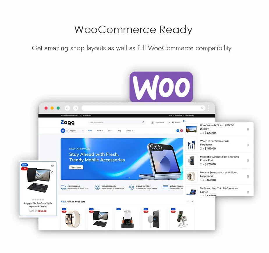 Zagg Free - Electronics & Accessories Free WooCommerce WordPress Theme