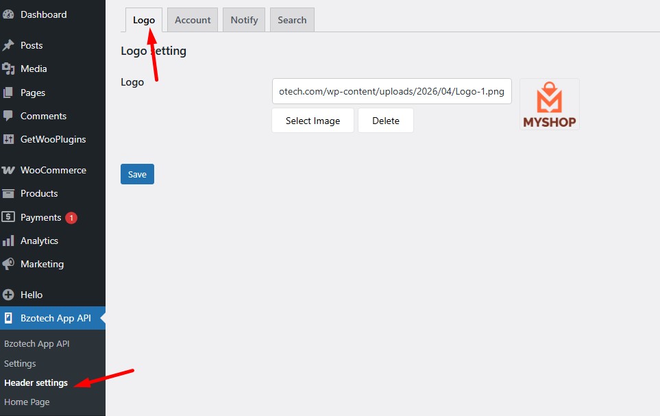 11 header settings