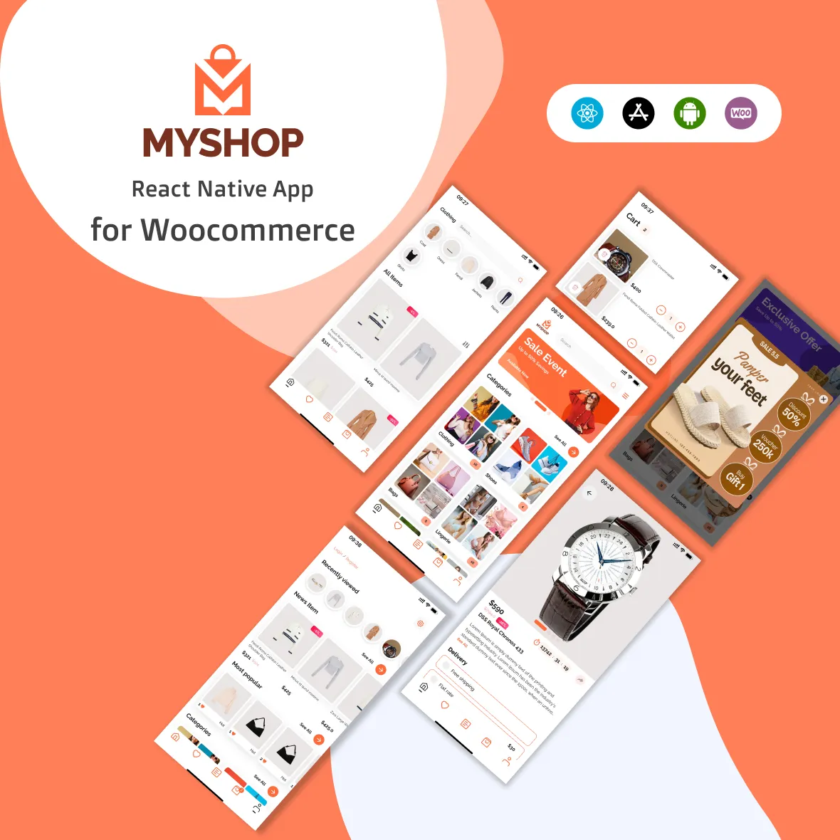 MyShop - Full React Native WooCommerce Mobile App Template